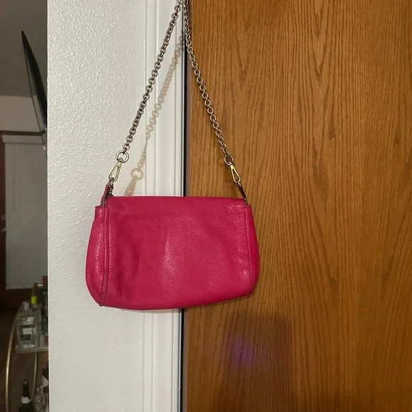 Coach Hot Pink Leather Crossbody with Gold Hardware - Picture 2 of 8